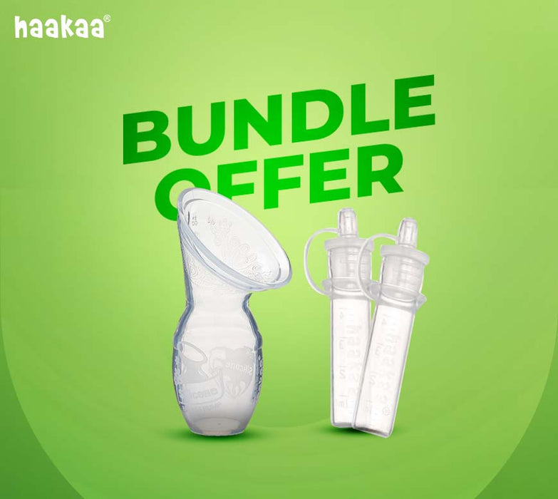 HAAKAA Gen 2 Silicon Breast Pump 100ml with Suction Base + Haakaa Silicon Colostrum Collector