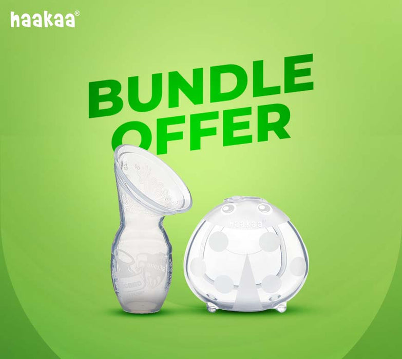 HAAKAA Gen 2 Silicon Breast Pump 150ml with Suction Base + Haakaa Ladybug Silicon Milk Collector