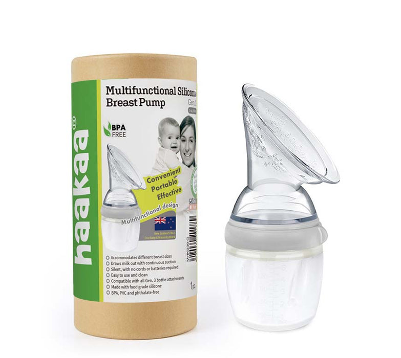 HAAKAA Generation 3 Multipurpose Silicone Breast Pump 160 ml – Grey