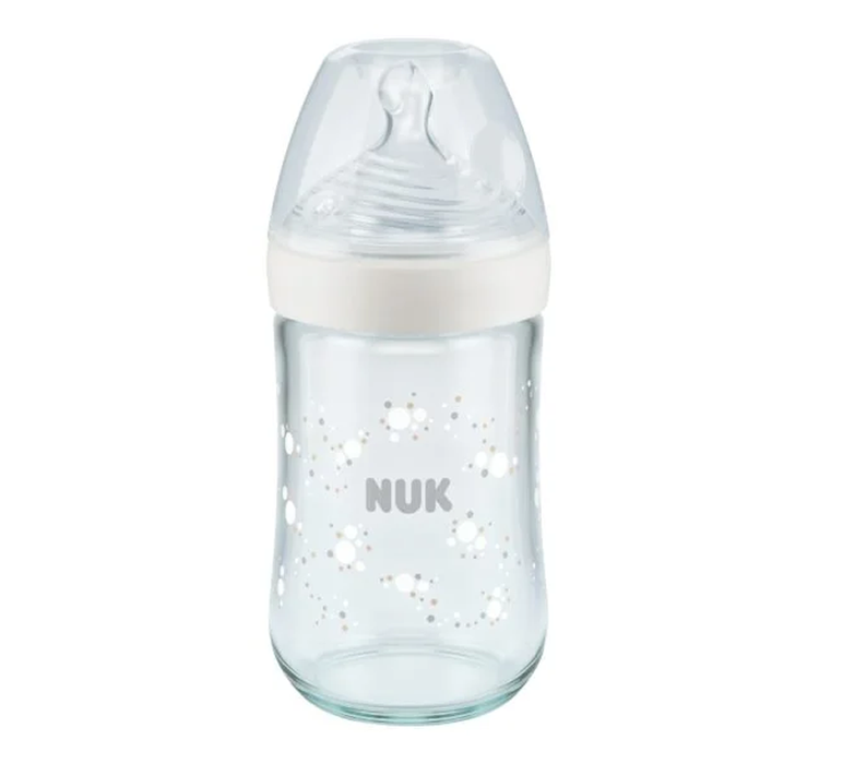 NUK FC Bottle Temperature Control Silicone Glass  0-6m 240 ml